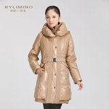 凯莉米洛15冬装女式羽绒服韩版加厚修身中长款A字版显瘦KI87393-1