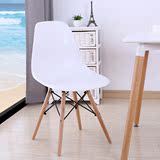 休闲洽谈宜家餐椅咖啡椅简约现代创意实木塑料靠背伊姆斯书桌椅子