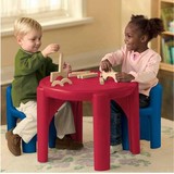 包邮 美国little tikes 儿童学习桌椅组合606458 积木桌塑料书桌