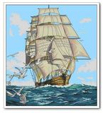 ●胡丽丽十字绣DMC套件 扬帆起航 一帆风顺 有3D 5D精准印花印布