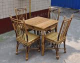 手工全竹制餐椅 竹椅子 靠背椅 扶手椅 竹制家具 特色餐桌椅组合