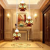 美式复古餐厅吊灯三头单头客厅书房饭厅灯饰创意圆形吧台陶瓷灯具