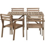 欧式田园户外/庭院家具 桌椅套件洋槐木餐桌餐椅1桌子+4椅子