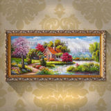 简约欧式客厅装饰画托马斯田园花园风景有框纯手工手绘油画DLE163
