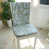 椅背坐垫棉麻布艺椅垫加厚特价椅子方形连体餐椅印花帆布植物花卉