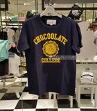 流星香港代购 CHOCOOLATE 16夏 女情侣经典款徽章字母短袖T恤1962