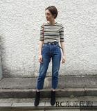 85折RC日本代购SLY  7月复古高腰系列深色牛仔裤 0309AB11-0050