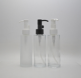 高白料100ML透明磨砂/透明圆柱玻璃瓶配卸妆油泵乳液泵　分装瓶