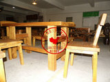 全实木餐桌榆木餐桌椅组合老榆木餐厅家具长方形饭桌一桌六椅特价