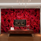 帝居大型壁画电视背景墙纸壁纸 现代浪漫 玫瑰花海 卧室 客厅壁画