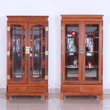 东阳家具玻璃柜非洲花梨木展示柜缅甸大果紫檀中式厅柜实木酒柜