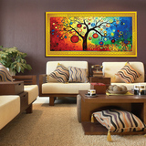 数字油画diy大幅手绘客厅风景结婚情侣装饰画 发财树