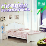 韩式田园青少年儿童床女孩1.8单双人床白色公主床梳妆台卧室组合