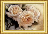 蒙娜丽莎十字绣玫瑰花最新款精准印花十字绣油画白玫瑰客厅卧室画