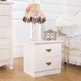 田园床头柜 特价白色烤漆卧室床边柜创意简约迷你 韩式实木储物柜