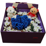 9朵玫瑰鲜花方型礼盒精美插花 杭州昆明南京同城速递圣诞节礼物