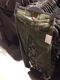 现货HM H&M 专柜正品折扣代购 女装几何花纹修身棉质休闲小脚长裤