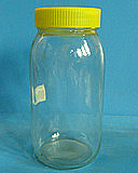 厂家直销1000g圆形蜂蜜瓶/透明玻璃瓶/密封罐/储物罐/含盖子