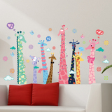 超大号 花样长颈鹿儿童房卧室床头墙纸贴画幼儿园可爱卡通墙贴纸