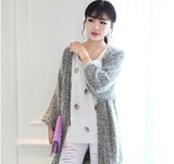 2013秋冬季女装新款 韩版宽松中长款马海毛开衫针织衫女外套毛衣
