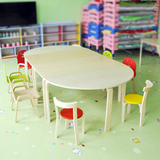 实木儿童桌椅学习桌靠背椅幼儿园桌椅方桌培训桌椅可定制批发桌椅