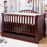 实木经典出口西德高档实木婴儿床多功能可变儿童床护栏沙发床BB床