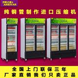 单门啤酒冰箱保鲜柜 商用双门饮料柜展示冰柜立式 超市三门冷藏柜