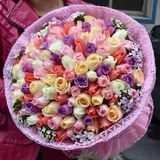 鲜花速递 多色玫瑰花束99朵送女友生日北京上海深圳同城送花订花