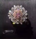 MOMO高端定制粉色天然钻石椭圆形30分粉色钻石fancy pink戒指