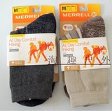 MERRELL迈乐户外登山袜子 加厚毛巾底保暖运动袜 羊毛长筒速干袜