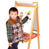 12C儿童实木磁性双面可升降暑期儿童画板画架小黑板绘画板七巧板