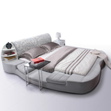 装典 韩式简约现代软包床 布艺床  榻榻米床双人床 1.8米软床B513