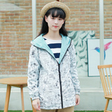 日系森女系女装宽松两面穿连帽外套女学生韩版上衣潮2016春季新款