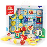 谷雨宝宝手摇铃组合10件礼盒套装新生婴儿玩具0-1岁早教益智