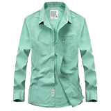 2016AFS JEEP春秋季衬衫男士纯色长袖衬衣装青年修身纯棉薄款寸衫