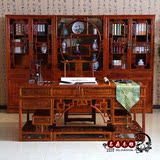 中式仿古实木书桌椅组合大班台电脑桌1.8米雕花写字台办公桌特价
