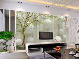 3D立体定制壁画 家和万事兴福字九鱼绿树电视背景墙纸壁纸墙布