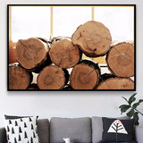 现代简约装饰画软装卧室挂画客厅沙发背景墙画树木木头有框画壁画