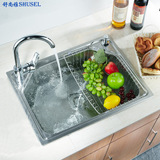 舒尚雅 水槽 SUS304不锈钢单槽 厨房不锈钢洗菜盆 加厚 一体成型