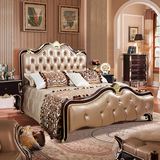 欧式床实木床双人床婚床美式新古典卧室公主床1.51.8米田园真皮床
