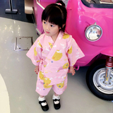 2016夏季新款 女童装外贸原单日式和服居家服 全棉小兔女宝宝睡衣