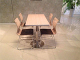 不锈钢快餐桌椅小吃店奶茶店饭店肯德基餐厅桌椅连锁店钢筋软包椅