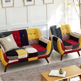 北欧宜家现代简约双人沙发单人卧室靠背椅子时尚懒人组合客厅沙发