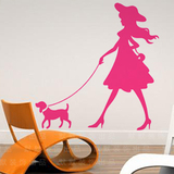 创意 卡通童趣 默默墙贴纸客厅卧室个性过道《散步的女孩》shb169