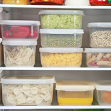 日本进口 透明保鲜盒 塑料冰箱冷冻收纳盒子 长方形密封食品盒大