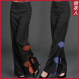 2015春秋冬款女士唐装裤子中式女裤 绣花裤子 中式长裤 微喇叭裤