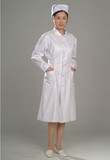白色薄款护士服 白大褂工作服 圆领长袖护士服涤平 不含帽子包邮