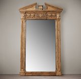 法式欧式美式实木做旧复古雕花穿衣镜全身镜落地镜悬挂镜试衣镜