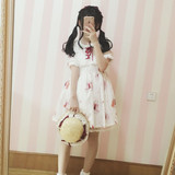 熊家 包邮软妹软妹日系少女可爱Lolita乐器兔夏季短袖连衣裙