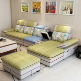 布艺沙发 皮沙发 真皮现代简约大小户型客厅转角可拆洗布沙发组合